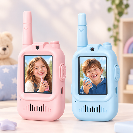 Video walkie talkies for kids WalkiKids in pastel pink and blue